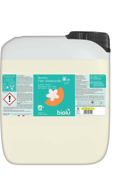 Biolu Detergent lichid pentru rufe albe si colorate cu portocale 5l