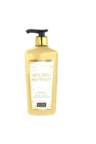 Shower Scents غولدن هامام لوشن مرطب للجسم خالٍ من البارابين مع حمض الهيالورون...