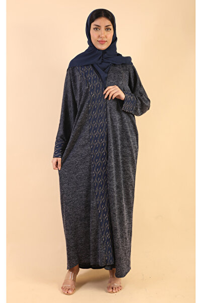 Stylish Fashion Stylish Fashion Winter Abaya in Dark Navy Blue Color