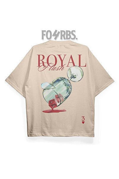FO4RBS تي شيرت كبير الحجم مطبوع عليه RoyalFlush T2046