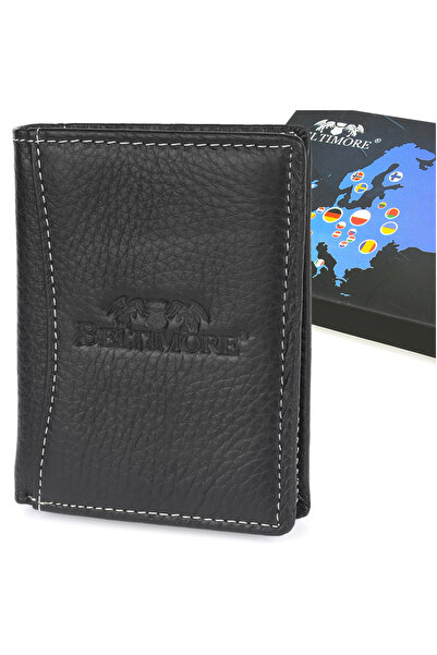 Beltimore Portofel bărbătesc din piele vertical mic negru cu RFID L55