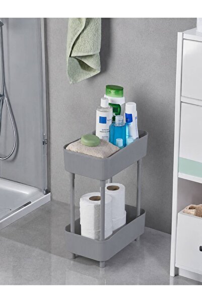 Bose Home Bose Banyo Düzenleyici 2 Katlı Gri Raf – Kozmetik, Makyaj Şampuan, ...