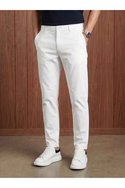 LUMAST Pantaloni chino de bază, croială slim, din in
