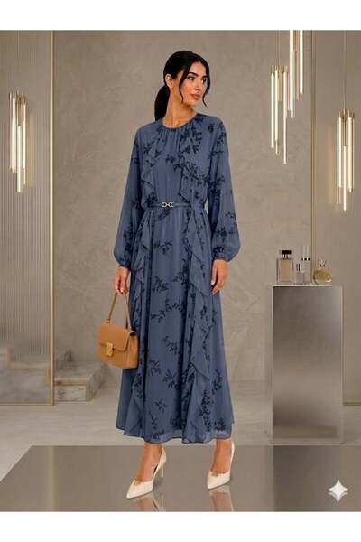 Three 3 Three light lily ruffled dress