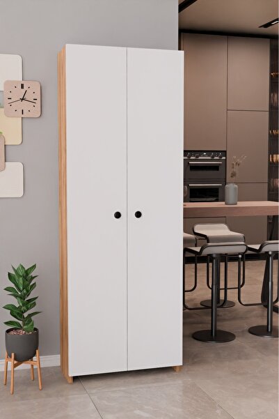 alpaevmobilya 150 Cm 2 Kapaklı 5 Raflı Çok Amaçlı Mutfak Dolabı Kiler Düzenle...