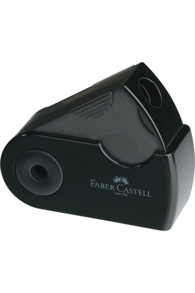 Faber Castell Обикновена пластмасова острилка за моливи SLEEVE-MINI Черна FAB...
