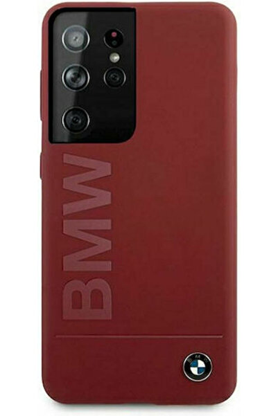 BMW Κόκκινη Θήκη Πλάτης Σιλικόνης με Λογότυπο Signature (Galaxy S21 Ultra) Κω...