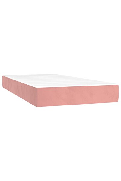 vidaxl Saltea cu arcuri buzunar, fermitate medie, roz, 80x220x20 cm, catifea