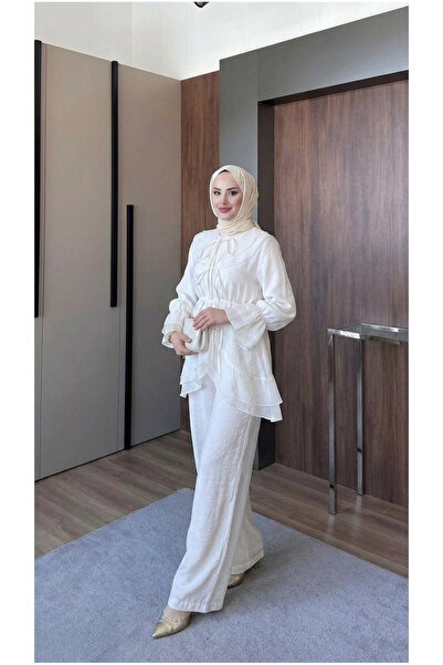 Asya Karen طقم فوال مبطن بياقة للأطفال