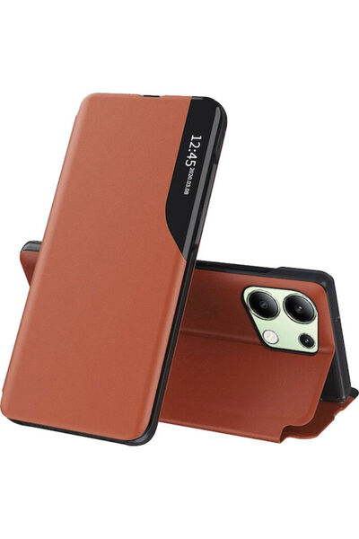 Techsuit Efold Book Πλαστικό / Συνθετικό Δέρμα Πορτοκαλί (Redmi Note 13 4G)