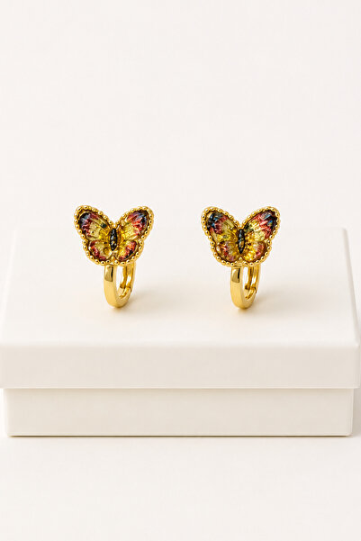 MakeWell Butterfly Figured Non-Pierced Earrings – Gold Color Clip-On Earrings...