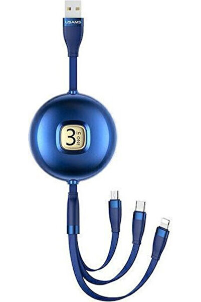 Usams US-SJ508 Ανασυρόμενο Καλώδιο USB σε Lightning / Type-C / micro USB 1μ Μ...