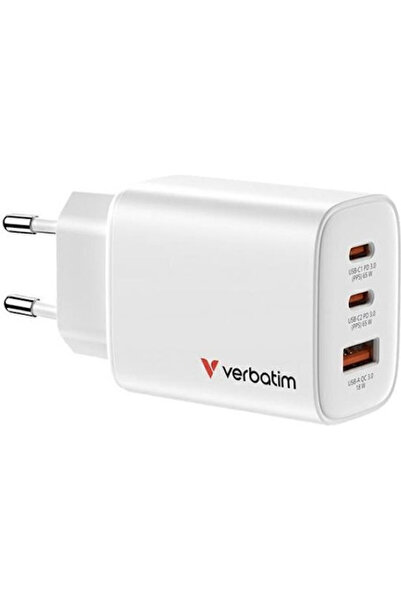 Verbatim Φορτιστής χωρίς καλώδιο GaN με θύρα USB-A και 2 θύρες USB-C, Παροχή ...