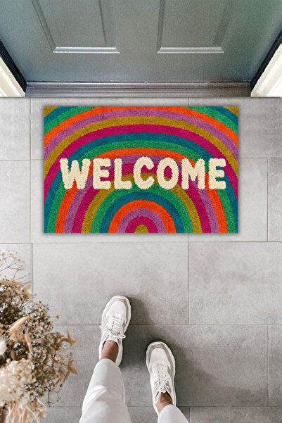 Dormot Dekoratif Dijital Paspas Kişiye Özel Tasarım Welcome Varyasyon Kapı Ön...