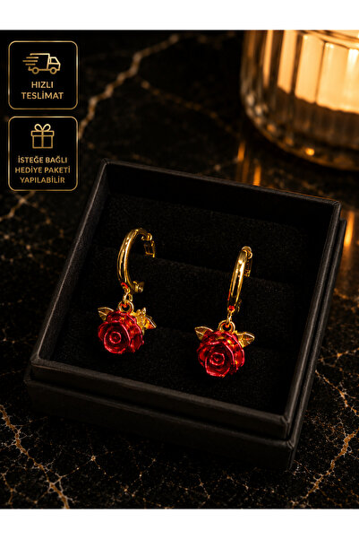 PURE BERRY Rose Motif Earrings