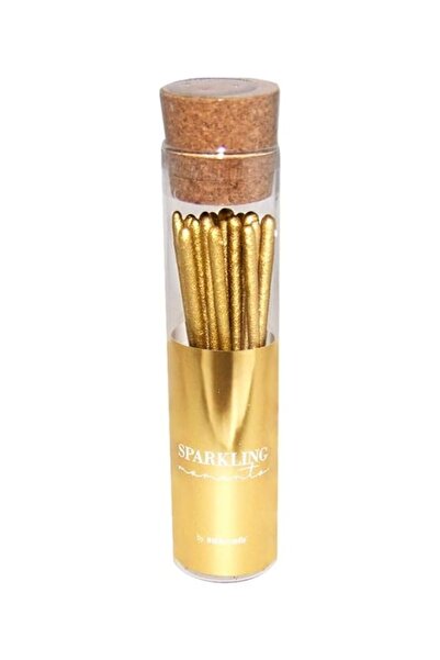 The Bros Gold Celebration Mini Candle set of 20 – German-made metallic cake t...
