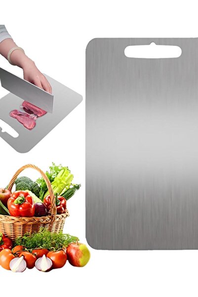 OEM Tăbliță de tocat din Oțel Inoxidabil, față dublă, 30x20 cm, fără BPA, arg...