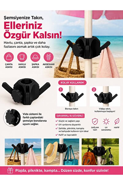 YBC Plaj Şemsiyesi Çanta ve Havlu Askısı | Ayarlanabilir Şemsiye Borusu Askı ...