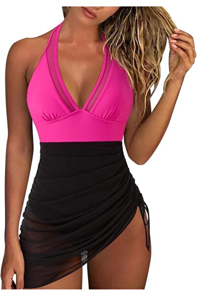 OEM Costum de baie dintr-o bucată modelator, de slăbit, roz negru, S