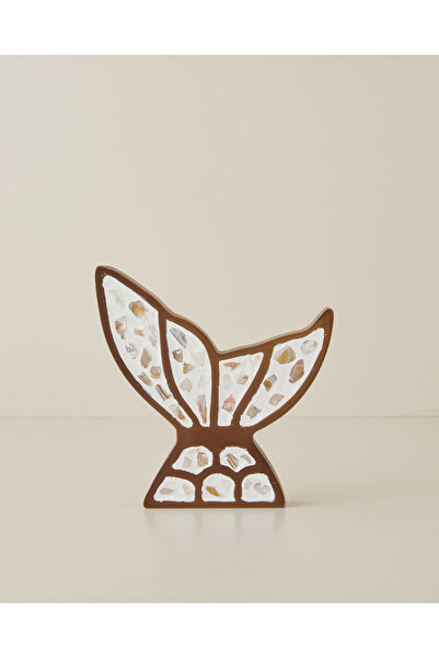 English Home Wing Mdf Dekoratif 28x18 cm Beyaz-Kahverengi