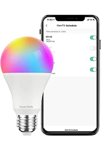 UanTii مصباح LED ذكي بقوة 10 واط مع تقنية WiFi ونظام RGB، قابل للتعتيم ومتواف...