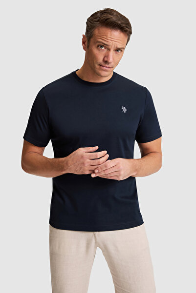 U.S. Polo Assn. Erkek Koyu Lacivert Regular Fit Bisiklet Yaka Basic Tişört 50...