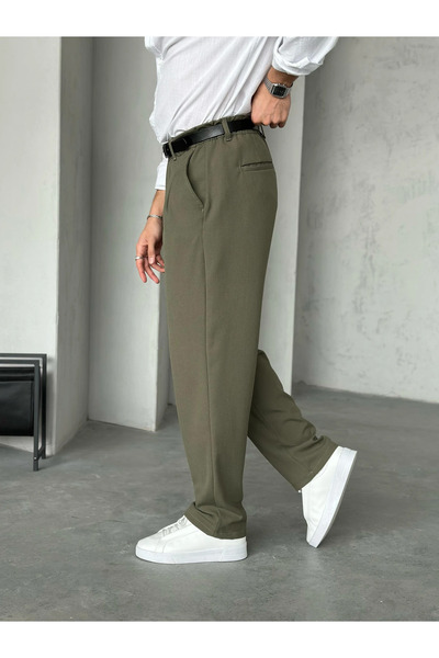 wamoss Casual Seasonal Pleated Classic Baggy Trousers Pl15
