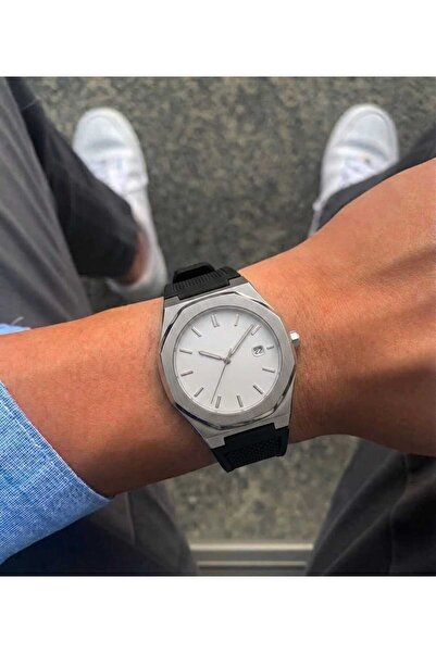Evaa Jewelry Accessories Modern Tasarım Silikon Kordonlu Sekizgen Kasa Erkek ...