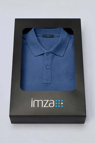 İmza Indigo polo ovratnik, pike, kratki rukav, uska pamučna majica 1011260169