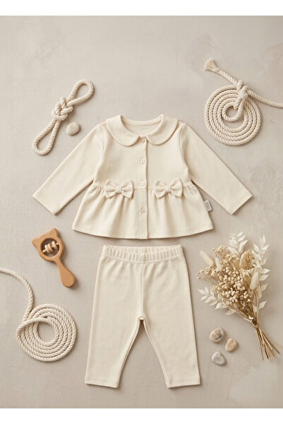 meyastore Baby Girl Set with Bow Detail