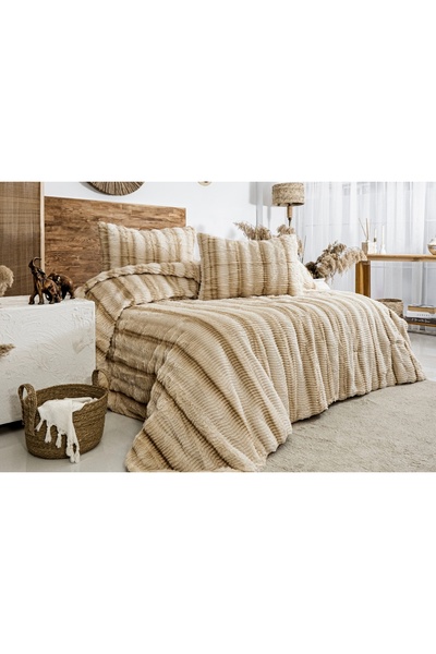 Vivense JENNY ÇİFT KİŞİLİK COMFORTER YATAK ÖRTÜSÜ SETİ, BEJ