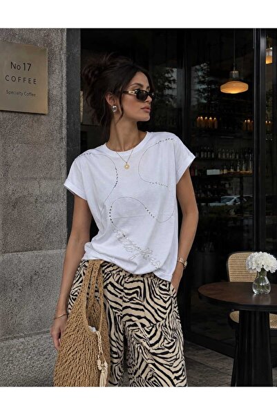 İmaj Taşlı Basic Bluz