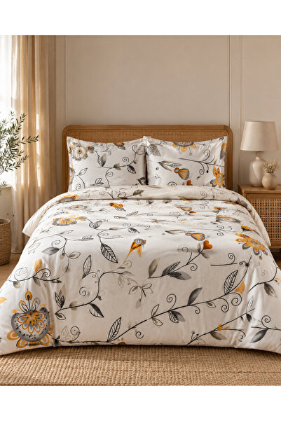 Newsevinç Ev Tekstili Floral Patterned Double 200 X 240 Duvet Cover Sets with...