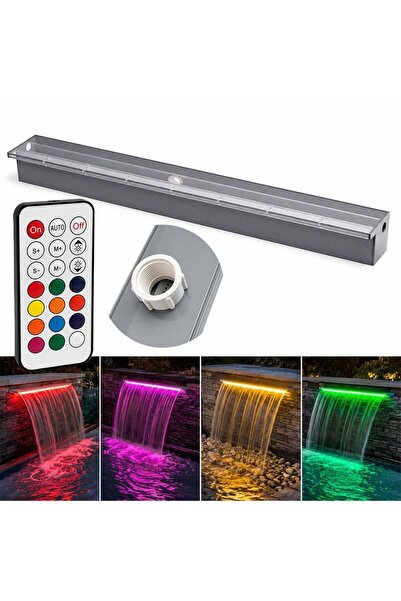 Powermaster PM-37795 Havuz ve Bahçe Şelale Başlığı 90cm RGB LED'li Uzaktan Ko...