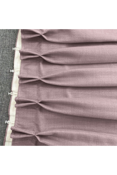 MebelPort Curtain 100% Linen Blackout Curtain 1X2 American Pleated Blackout Curtain