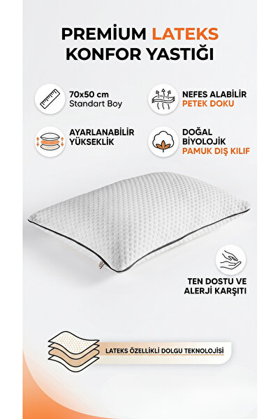 Marzolani Quality Bedding & Sleeping Premium Ergonomik Lateks Yastık - 70x50 ...