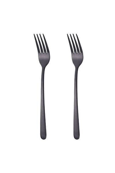 OEM Set Furculițe "Black", Oțel inoxidabil, Negru, 21cm, 2