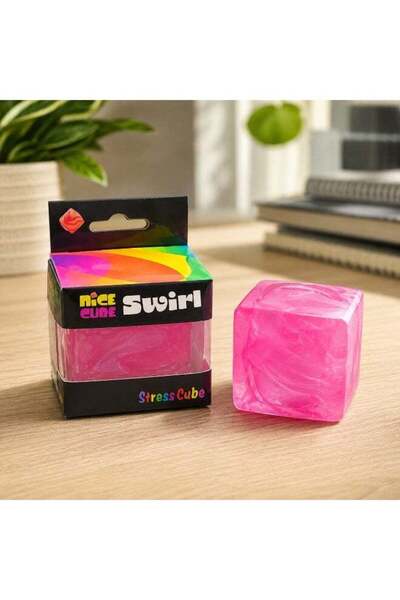 Generic DAT DAT Squishy Cube Stress Ball Pink Squeeze Sensory Fidget Toy for Teens Adults Office Desk Classroom