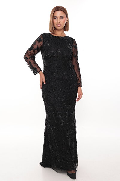 GATSBYLADY LONDON GALİNA - EL İŞLEMELİ , TAŞEL DETAYLI ELBİSE