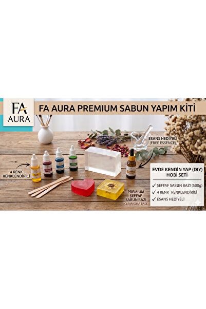 FA Aura Şeffaf Sabun Yapım Seti 500 gr - Erit-Dök Kolay Sabun Bazı Malzemeler...