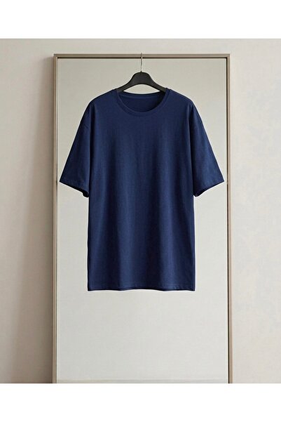Battal boy t-shirt yuvarlak yaka pamuk likra kumaş