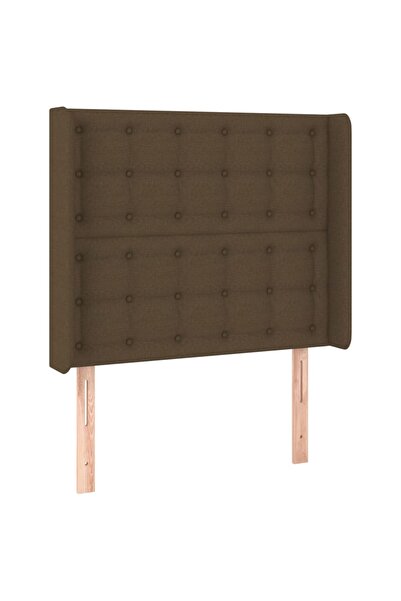 vidaxl Tăblie de pat cu aripioare maro închis 83x16x118/128 cm textil