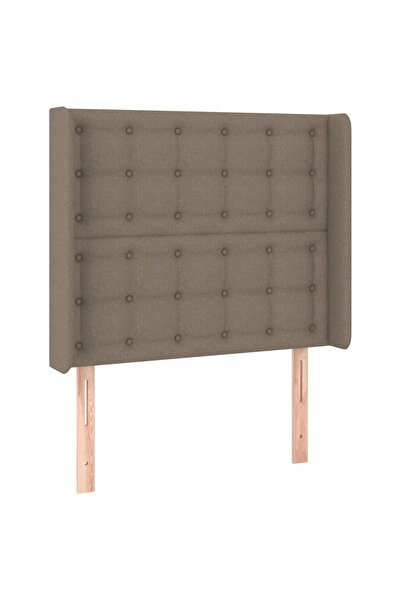 vidaxl Tăblie de pat cu aripioare gri taupe 83x16x118/128 cm textil