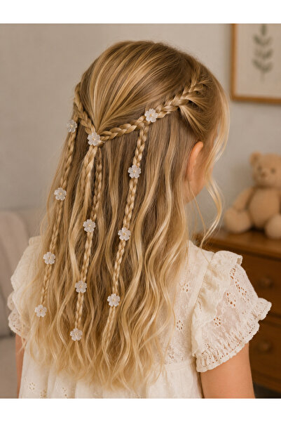 Little Ya Ya Love Girl's Hair Charm-Lotus White (Price Is for 10 Pieces)