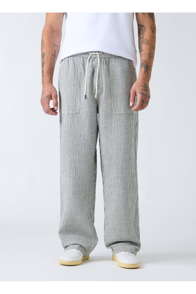 Guess Jeans Siyah Erkek Regular Fit Çizgili Chino Pantolon M6GB61WO551-S9A3 S...