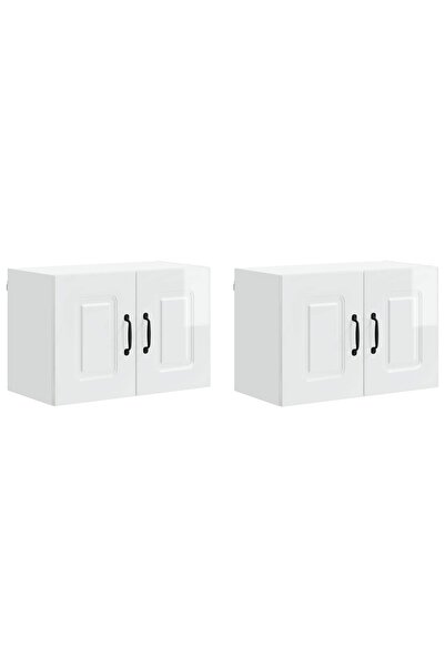 vidaxl Dulap de bucătărie Kalmar 2 pcs Alb lucios 60 x 31 x 40 cm