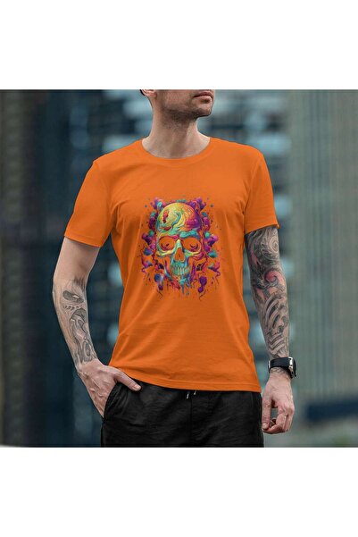 iLovePrints Colorful Abstract Skull Art Tshirt