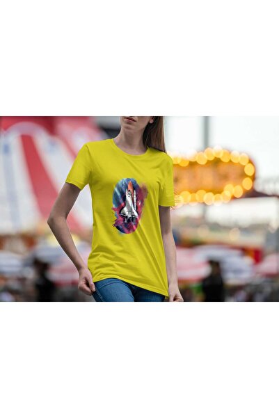 iLovePrints Space Shuttle with Abstract Background Tshirt