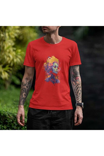 iLovePrints Abstract Portrait with Neon Colors Tshirt