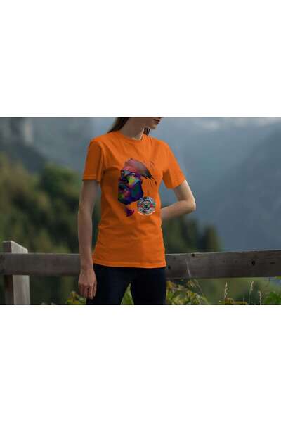 iLovePrints Colorful Portrait with Guns N' Roses Logo Tshirt